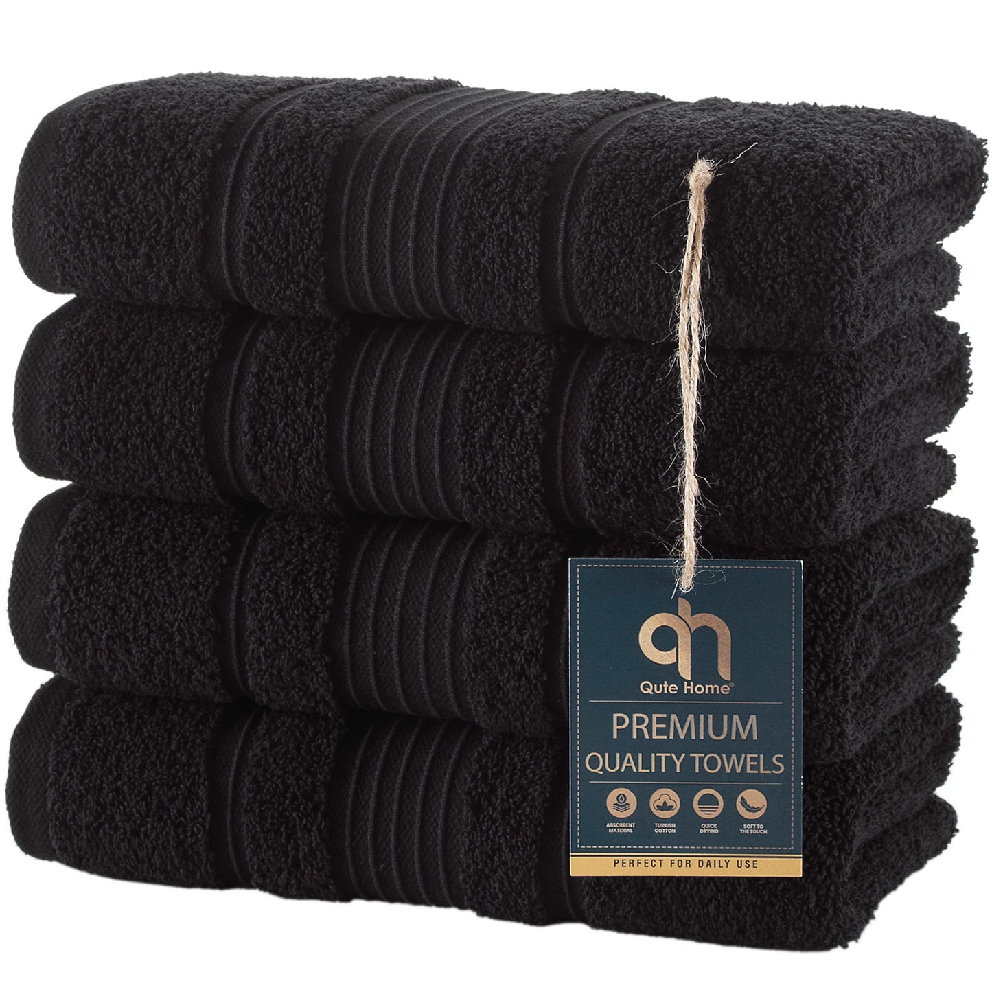 Qute Home Spa & Hotel Towels Towel Set, Bath Towels 27"x54", Hand Towels 16"x30", and Washcloths 13"x13"