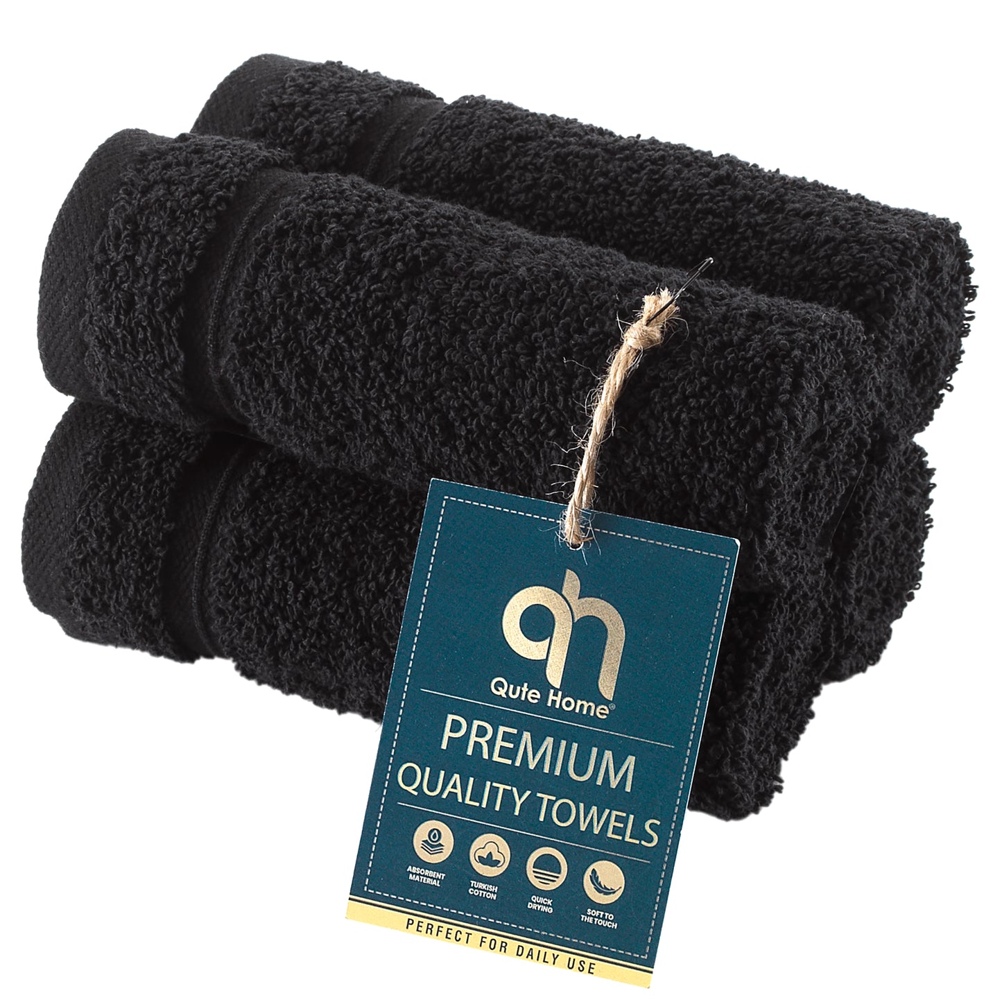 Qute Home Spa & Hotel Towels Towel Set, Bath Towels 27"x54", Hand Towels 16"x30", and Washcloths 13"x13"