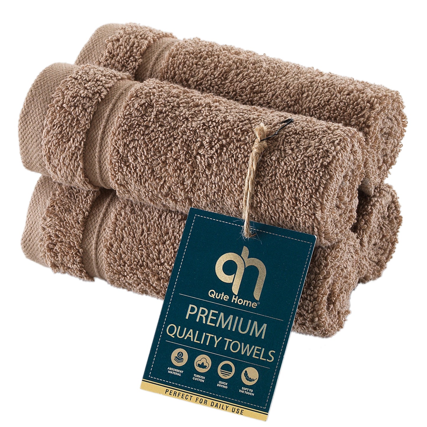 Qute Home Spa & Hotel Towels Towel Set, Bath Towels 27"x54", Hand Towels 16"x30", and Washcloths 13"x13"