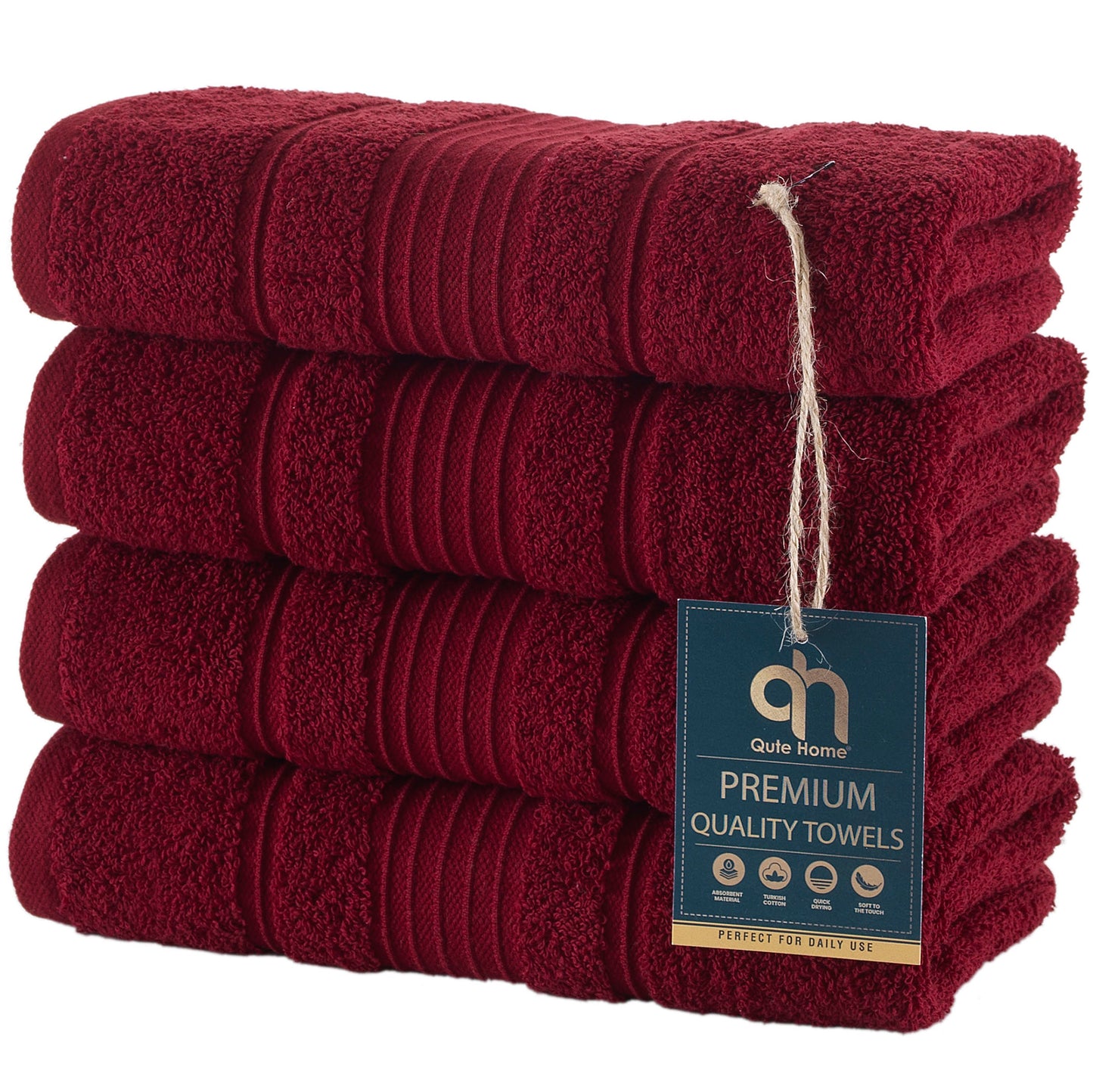 Qute Home Spa & Hotel Towels Towel Set, Bath Towels 27"x54", Hand Towels 16"x30", and Washcloths 13"x13"