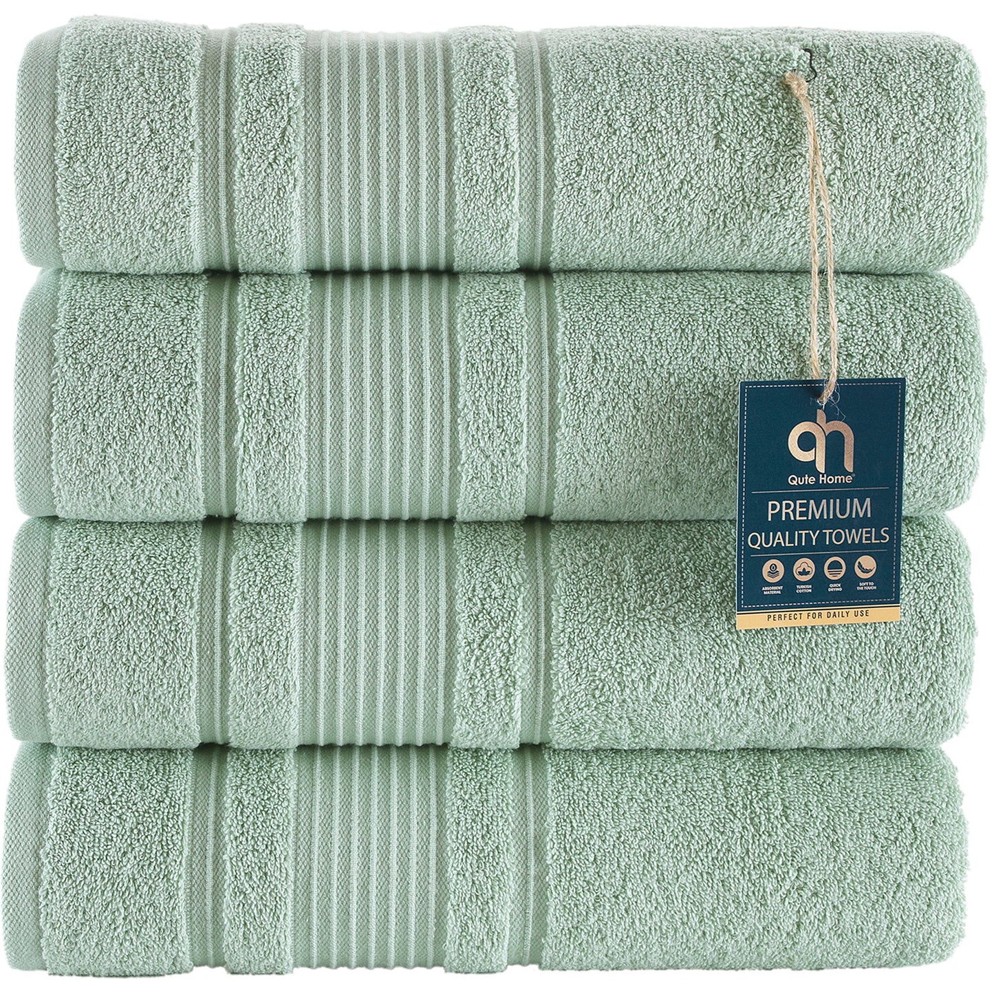 Qute Home Spa & Hotel Towels Towel Set, Bath Towels 27"x54", Hand Towels 16"x30", and Washcloths 13"x13"