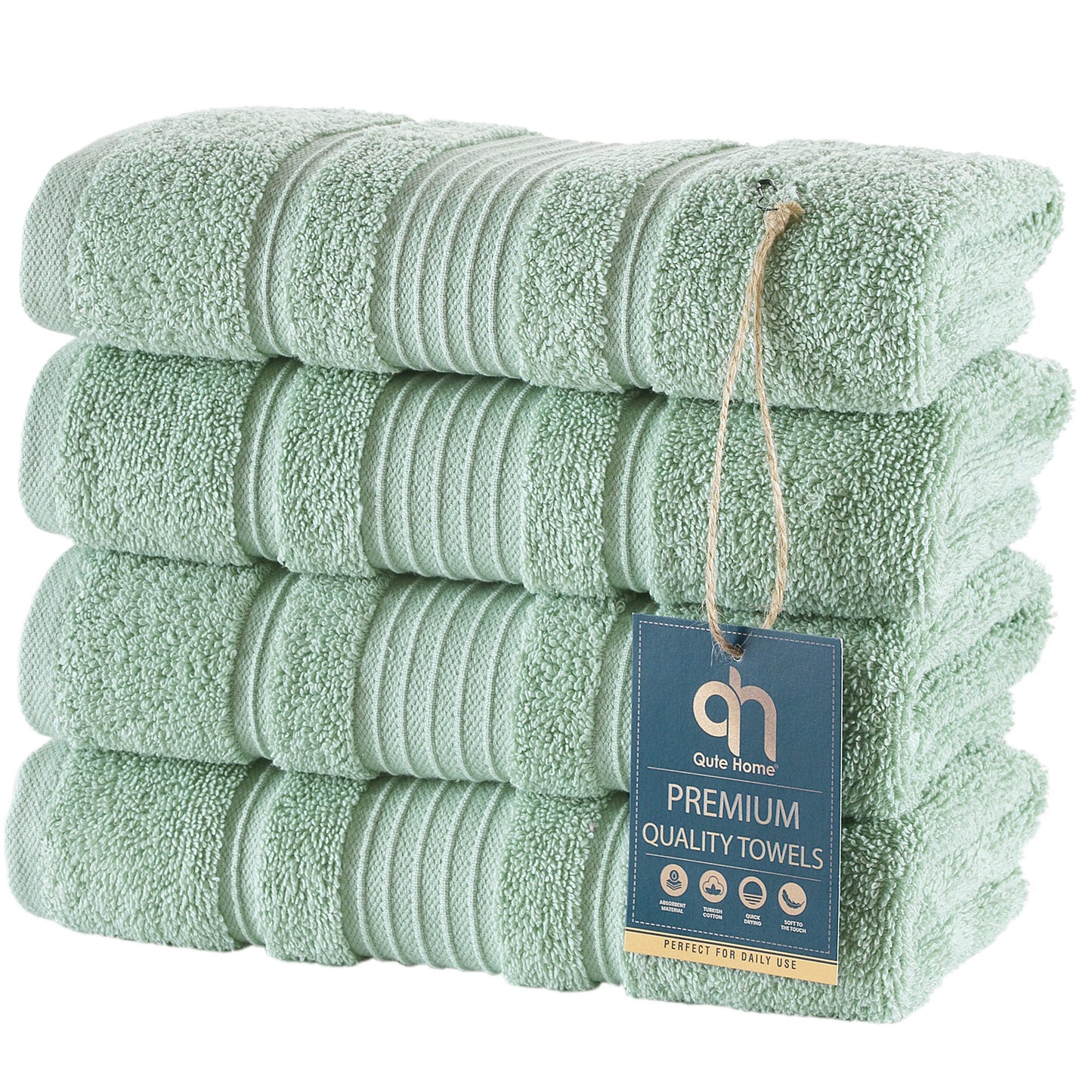 Qute Home Spa & Hotel Towels Towel Set, Bath Towels 27"x54", Hand Towels 16"x30", and Washcloths 13"x13"