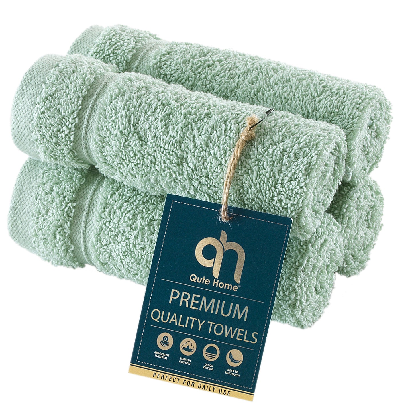 Qute Home Spa & Hotel Towels Towel Set, Bath Towels 27"x54", Hand Towels 16"x30", and Washcloths 13"x13"