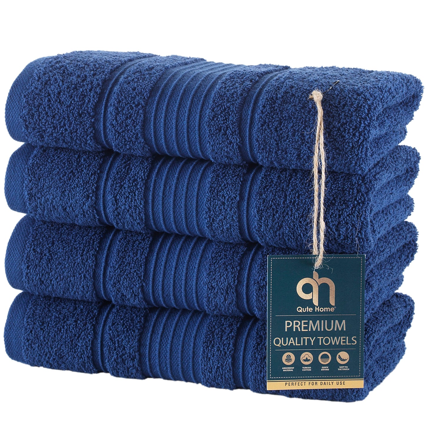 Qute Home Spa & Hotel Towels Towel Set, Bath Towels 27"x54", Hand Towels 16"x30", and Washcloths 13"x13"