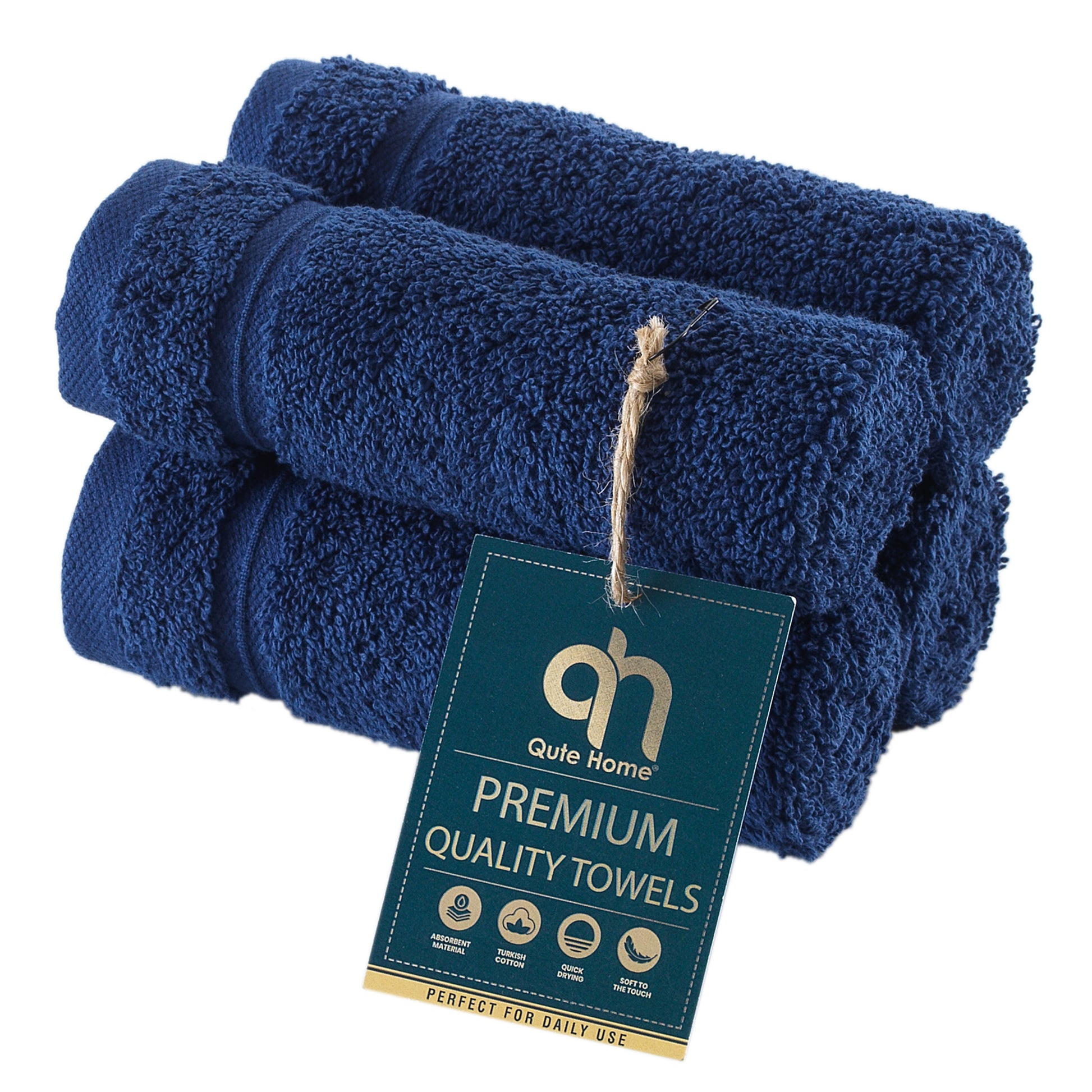 Spa and Hotel Quality Turkish Cotton 6 Piece Blue Towel Set (2 Bath Towels,  2 Hand Towels, 2 Wash Cloths)