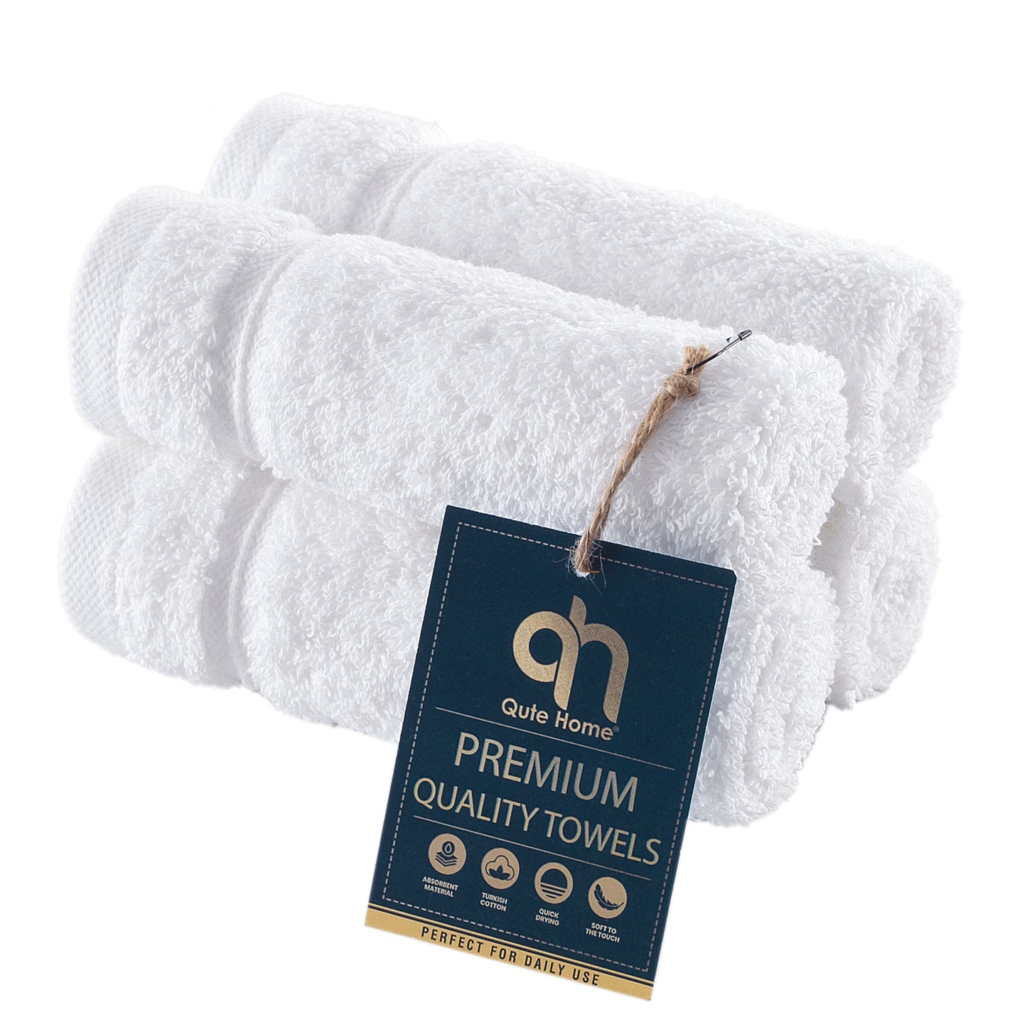 Qute Home Spa & Hotel Towels Towel Set, Bath Towels 27"x54", Hand Towels 16"x30", and Washcloths 13"x13"