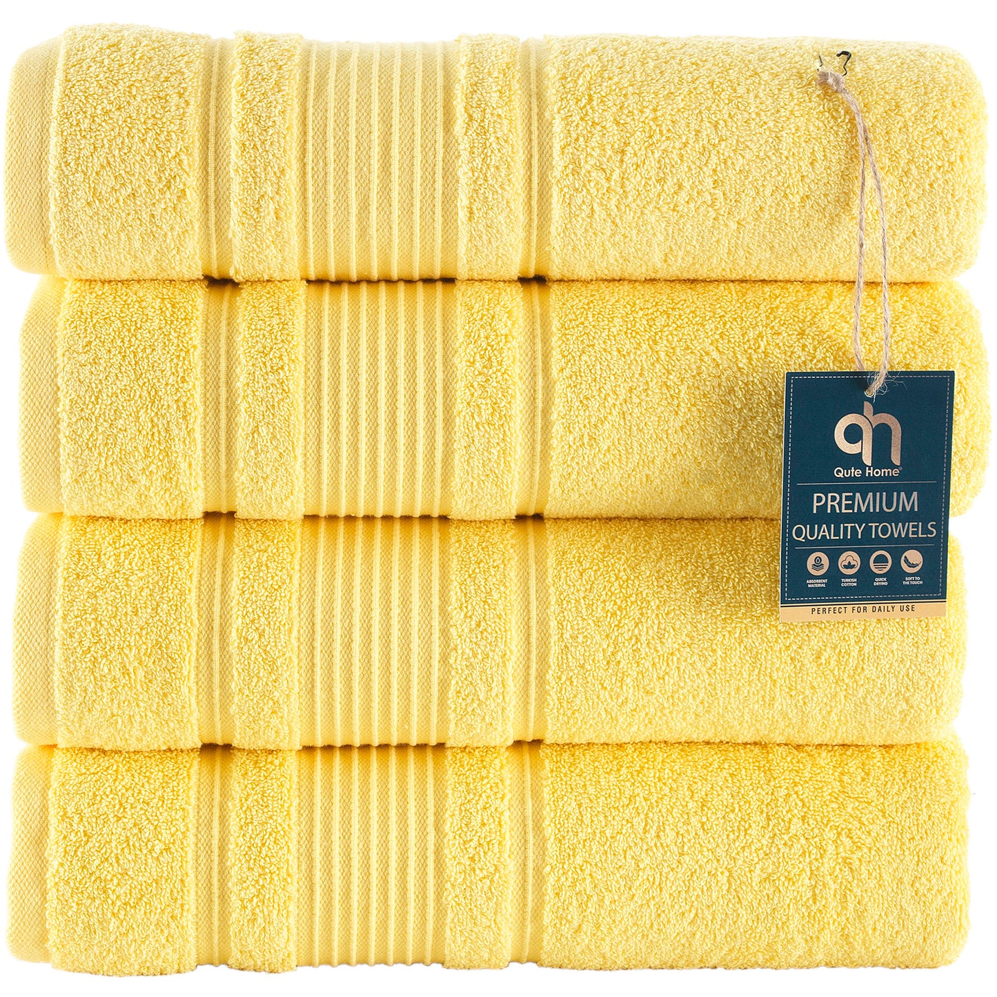 Qute Home Spa & Hotel Towels Towel Set, Bath Towels 27"x54", Hand Towels 16"x30", and Washcloths 13"x13"