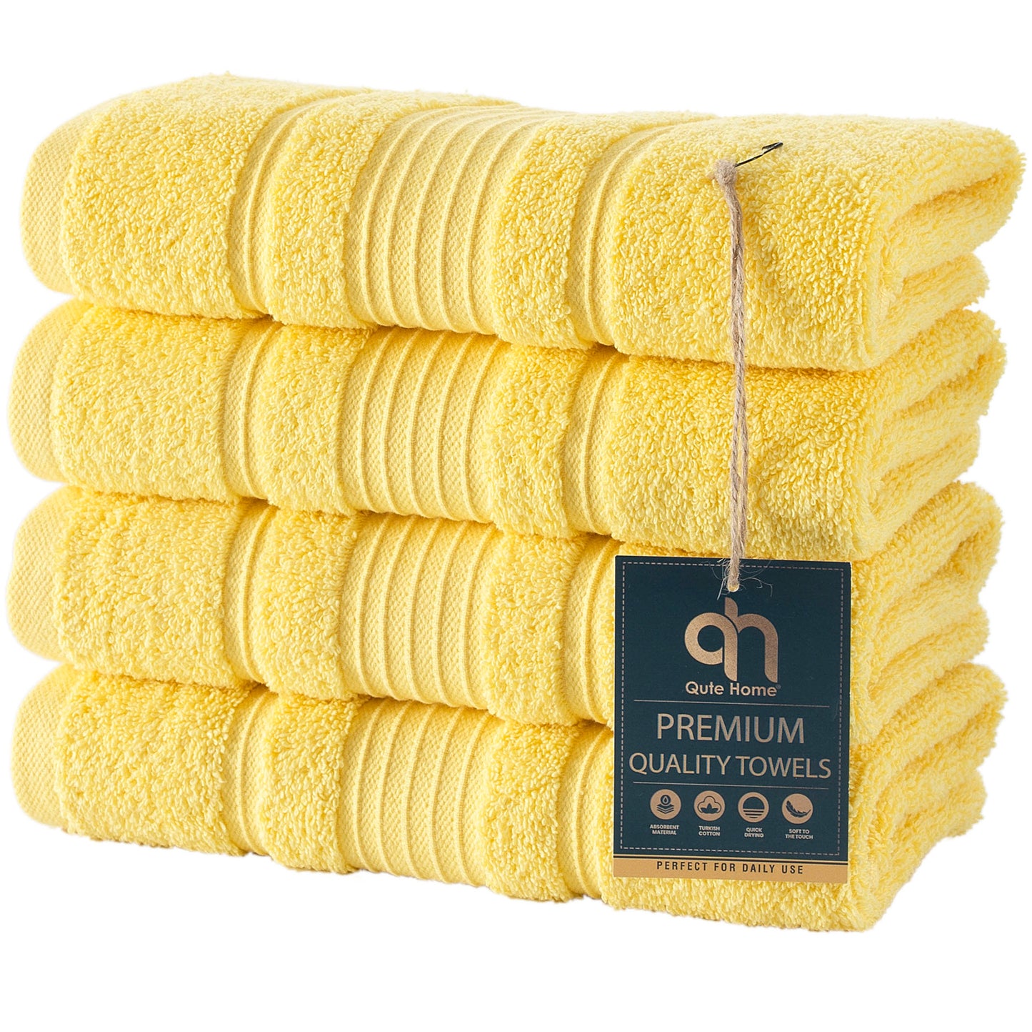 Qute Home Spa & Hotel Towels Towel Set, Bath Towels 27"x54", Hand Towels 16"x30", and Washcloths 13"x13"