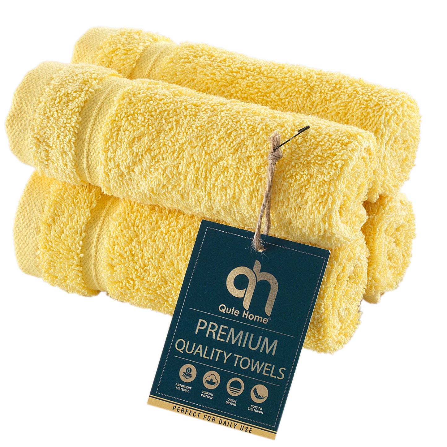 Qute Home Spa & Hotel Towels Towel Set, Bath Towels 27"x54", Hand Towels 16"x30", and Washcloths 13"x13"